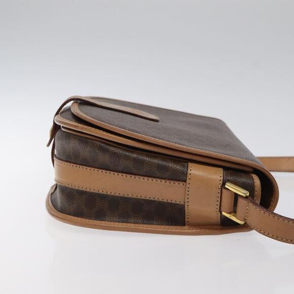 CELINE Macadam Canvas Shoulder Bag Pvc Leather Brown Gold - Picture 4 of 13